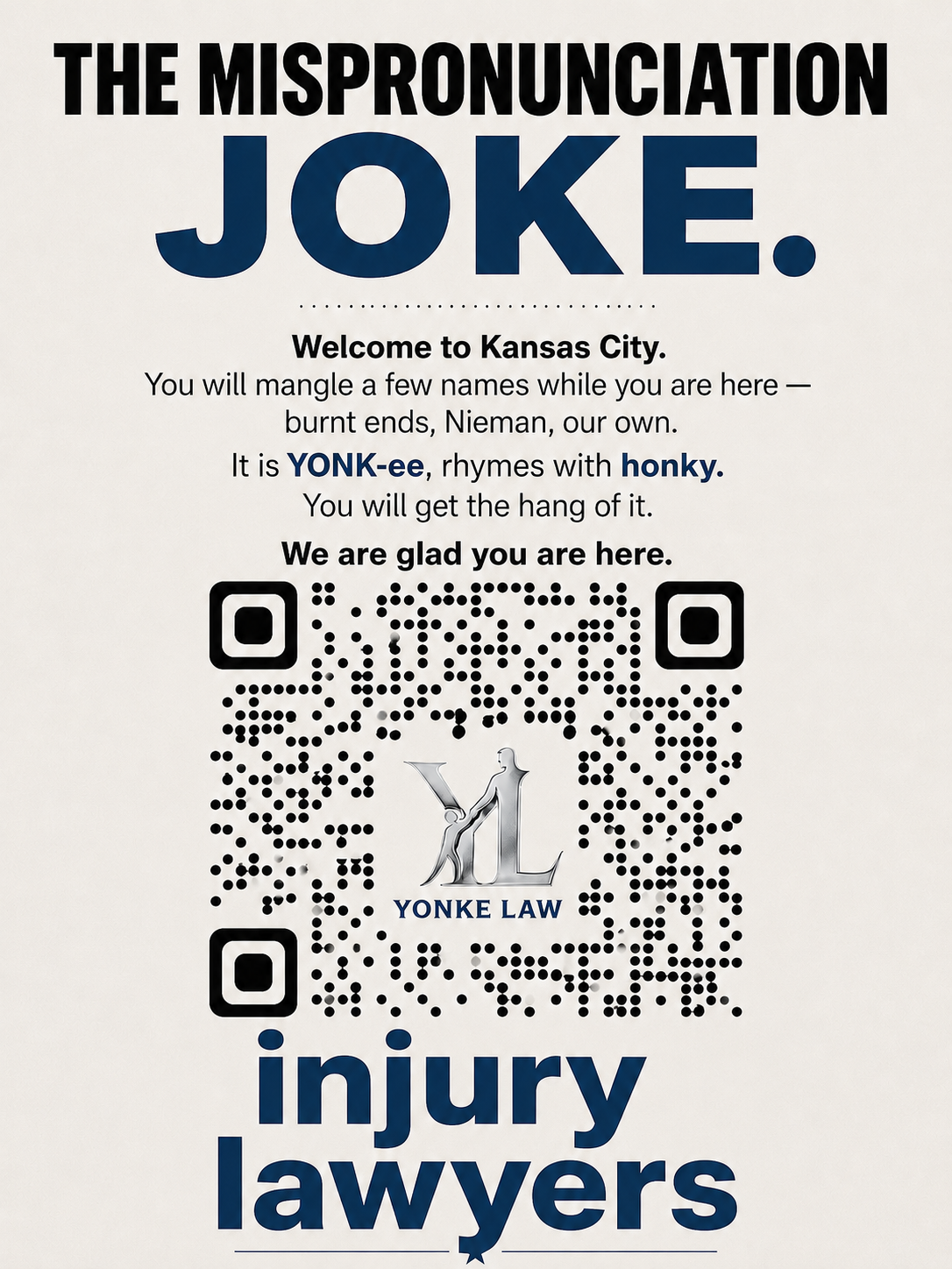 The Mispronunciation Joke — it's YONK-ee, rhymes with honky, welcome to Kansas City